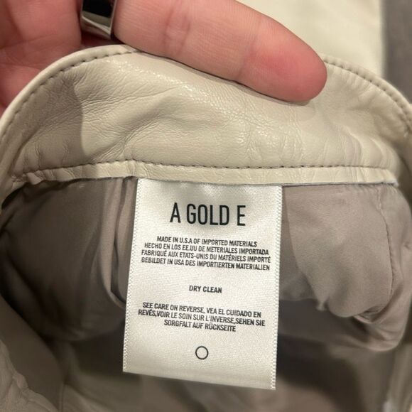 Agolde Beige Recycled Leather 90's Pinch Waist Pants - Picture 6 of 6